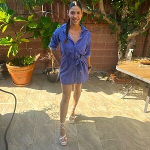 Blue and White Stripped Dress